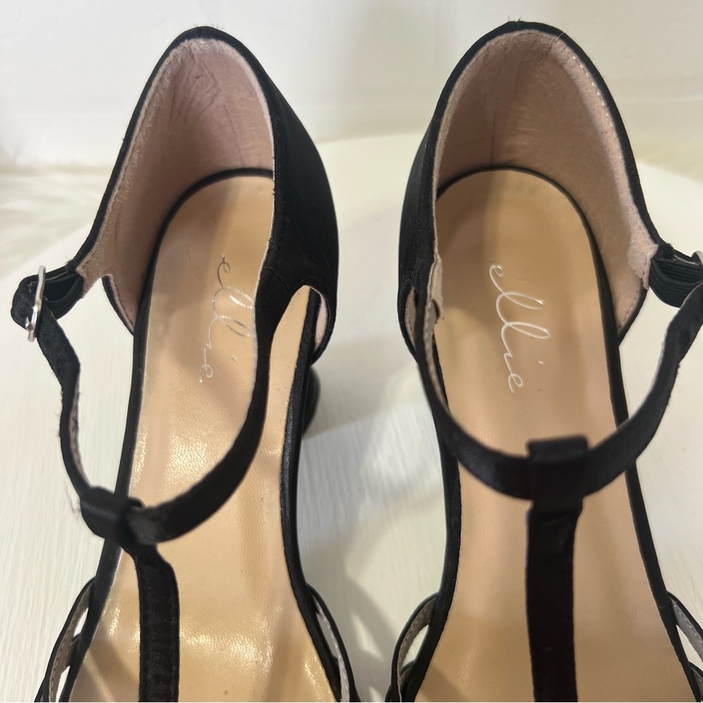 Ellie Black T-Strap Heels - Picture 9 of 13